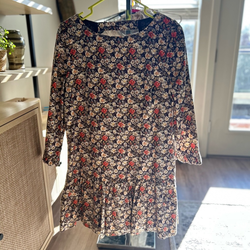 Free People Black and Red Floral Dress
